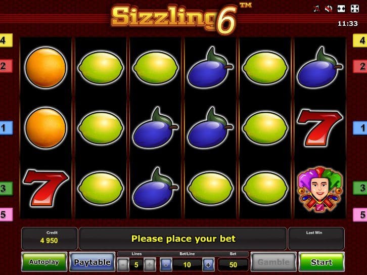 Sizzling Slot Machine Game