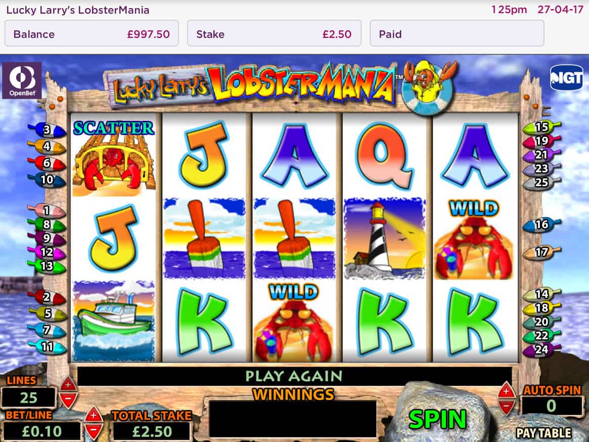 Larry The Lobster Casino Game