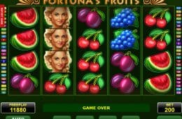 Spielen Sie den Online-Spielautomat Fortuna's Fruits von Amatic