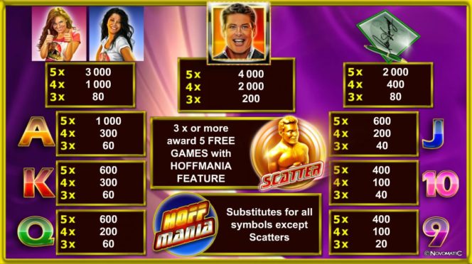 Таблица выплат онлайн казино игрового автомата Hoffmania
