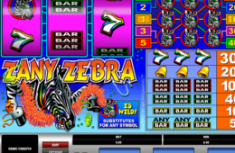 Играть онлайн бесплатно игровой автомат Zany Zebra