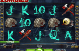 скрин игрового автомата Zombies онлайн бесплатно