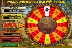Jackpot wheel from Mega Moolah online slot 