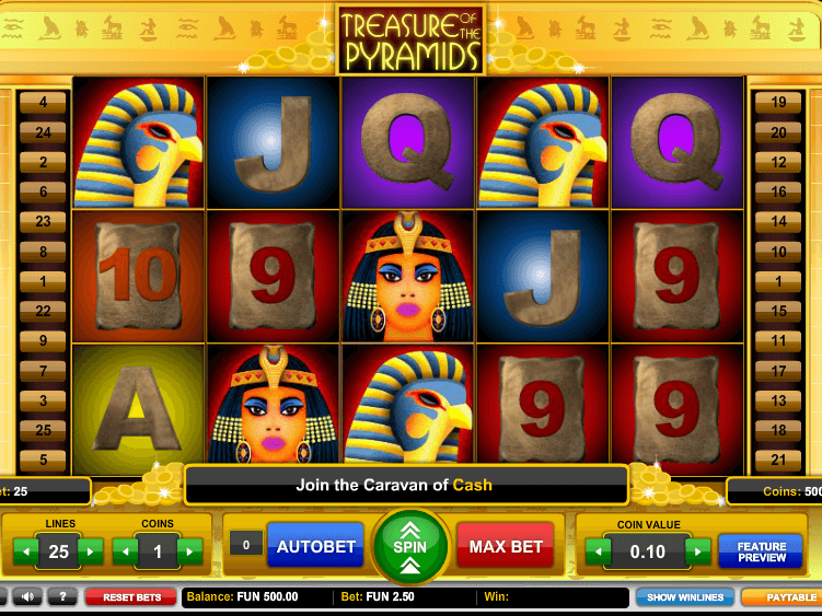 picture from the slot Treasure of the Pyramids free online