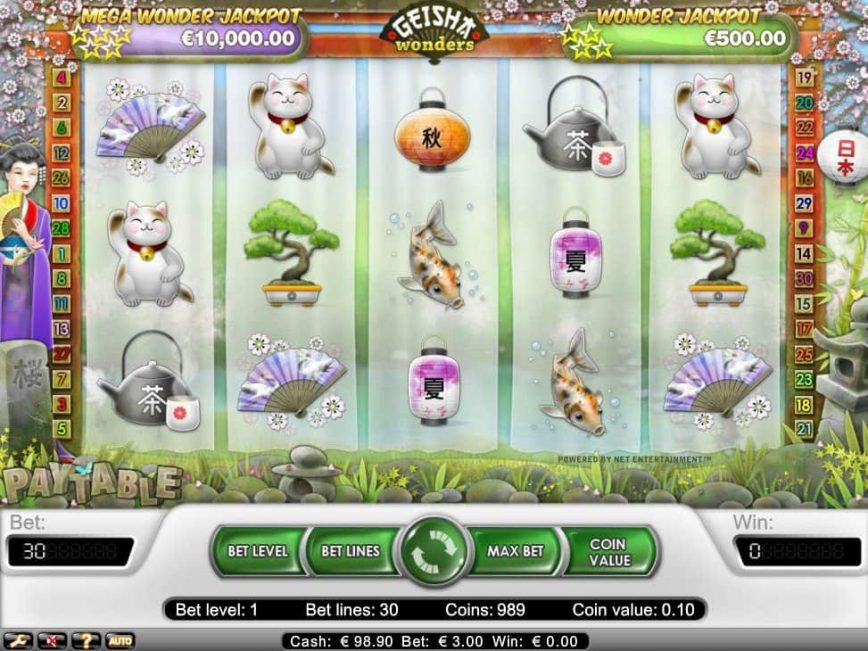 Casino online free slot Geisha Wonders for fun