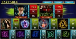 Paytable of free casino slot Jekyll and Hyde