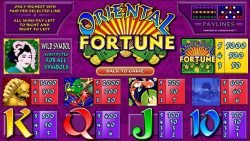 Oriental Fortune casino free slot machine - paytable 