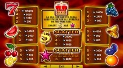 Free casino slot game Shining Crown - paytable 