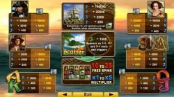 Free casino slot game The Explorers - paytable 