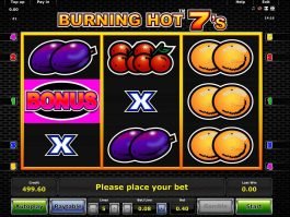 Online slot machine Burning Hot 7's for free