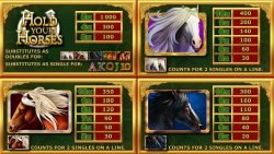 Paytable I of online free slot Hold Your Horses