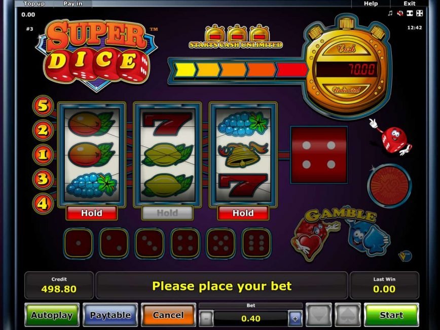 Casino online slot machine SuperDice
