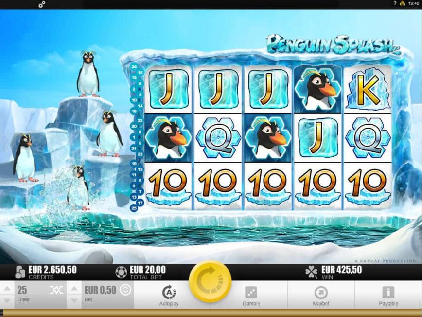 Play free casino slot Penguin Splash