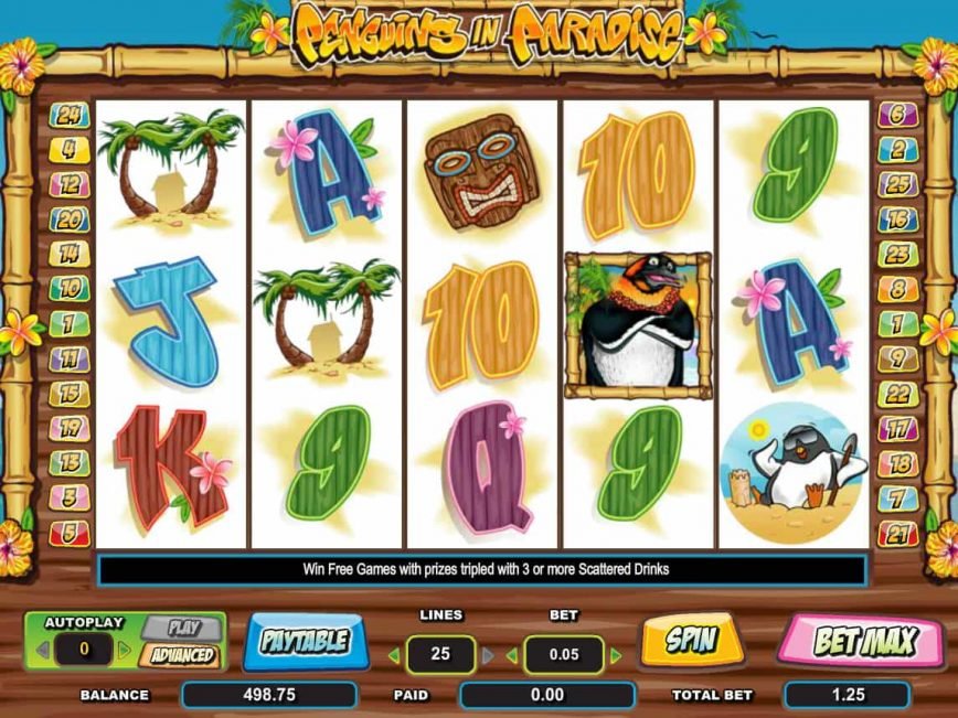 Play free slot game Penguins in Paradise no registration