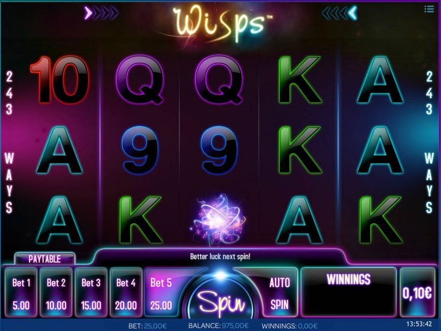 Online casino slot game Wisps