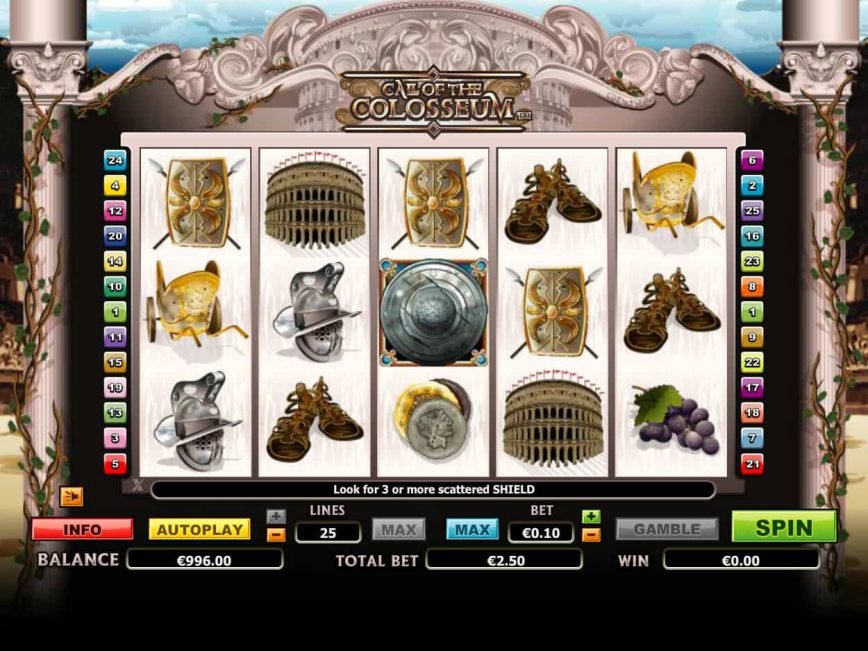 Online slot game Call of the Colosseum