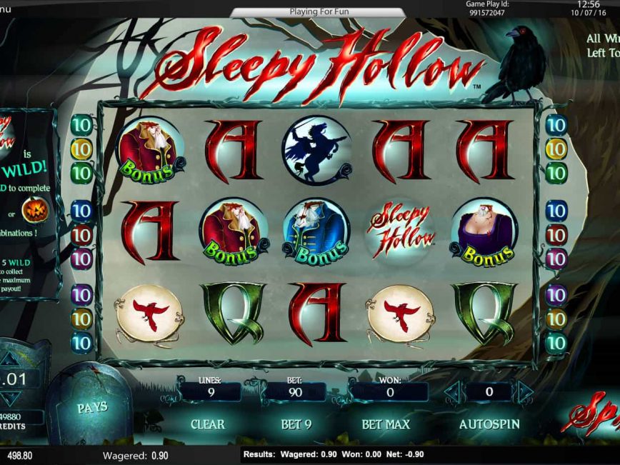 Sleepy Hollow free casino slot machine no deposit
