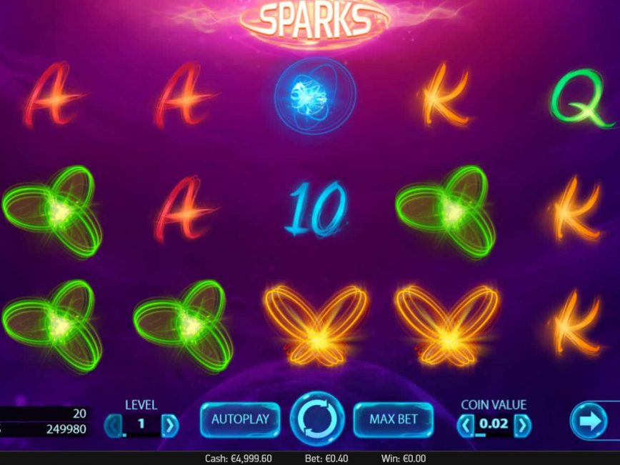 Casino slot game Sparks
