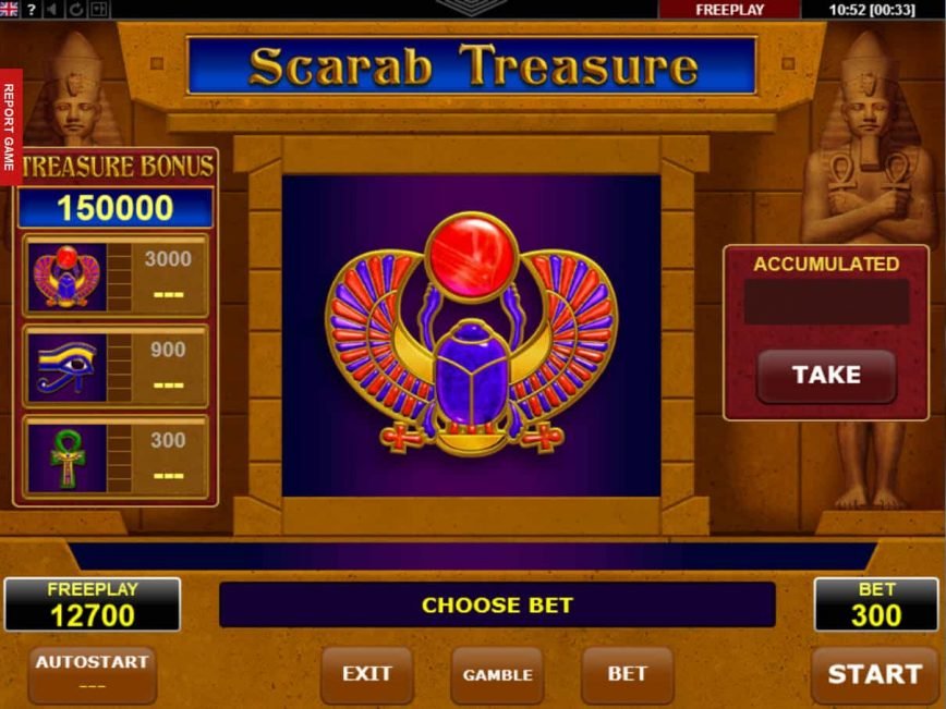 Scarab treasure slot machine