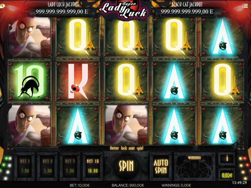 Free online slot machine Super Lady Luck