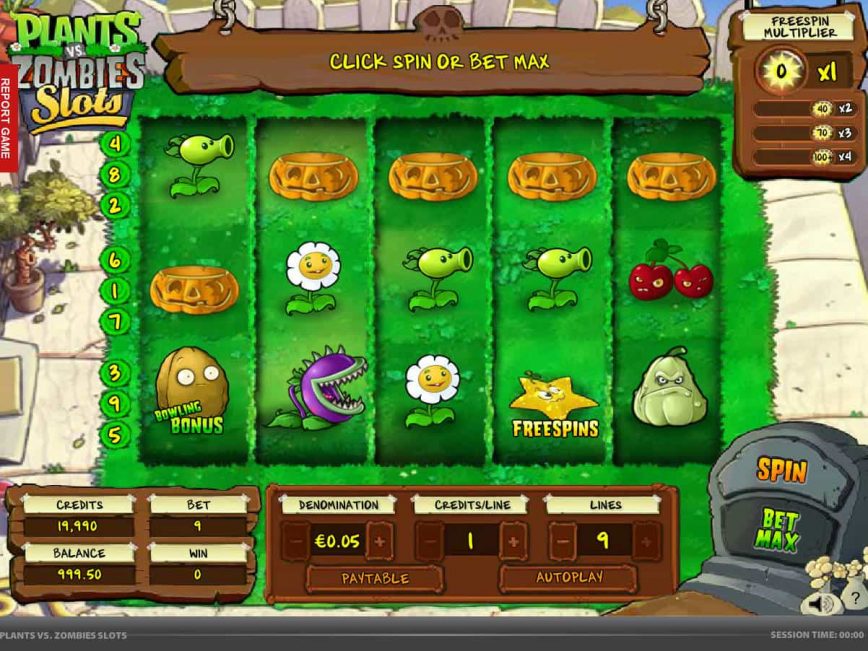 Play free online slot Plants vs. Zombies