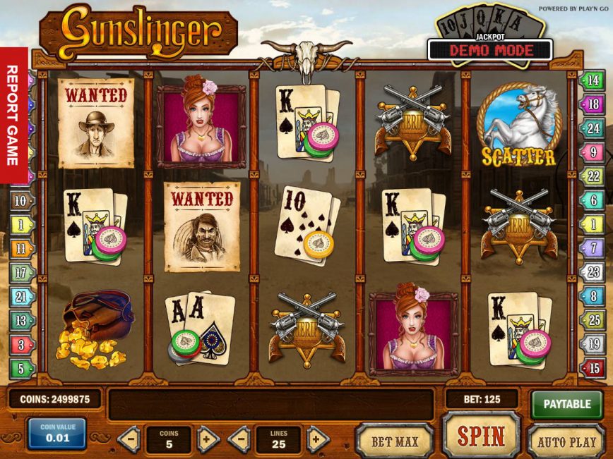Online casino game Gunslinger for free