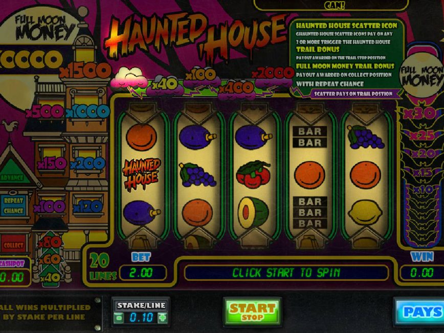 Haunted house slot game