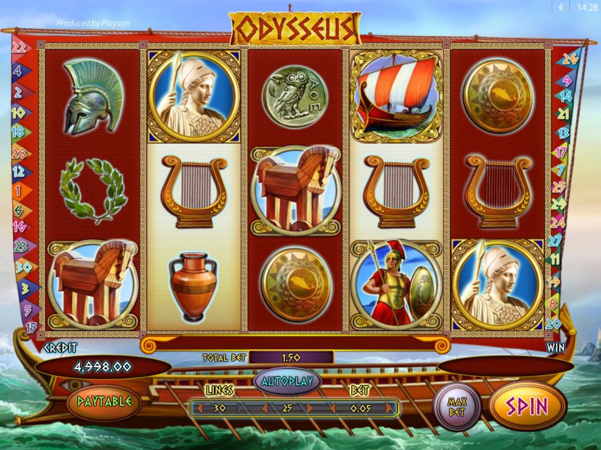 Spin no deposit game Odysseus online