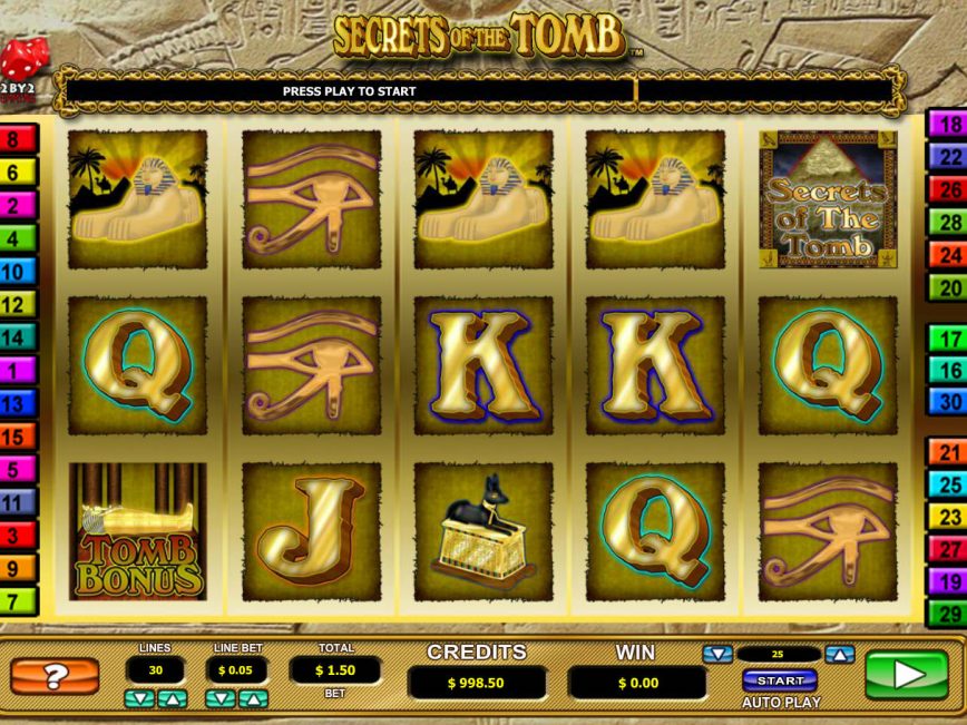 Slot machine Secrets of the Tomb no deposit