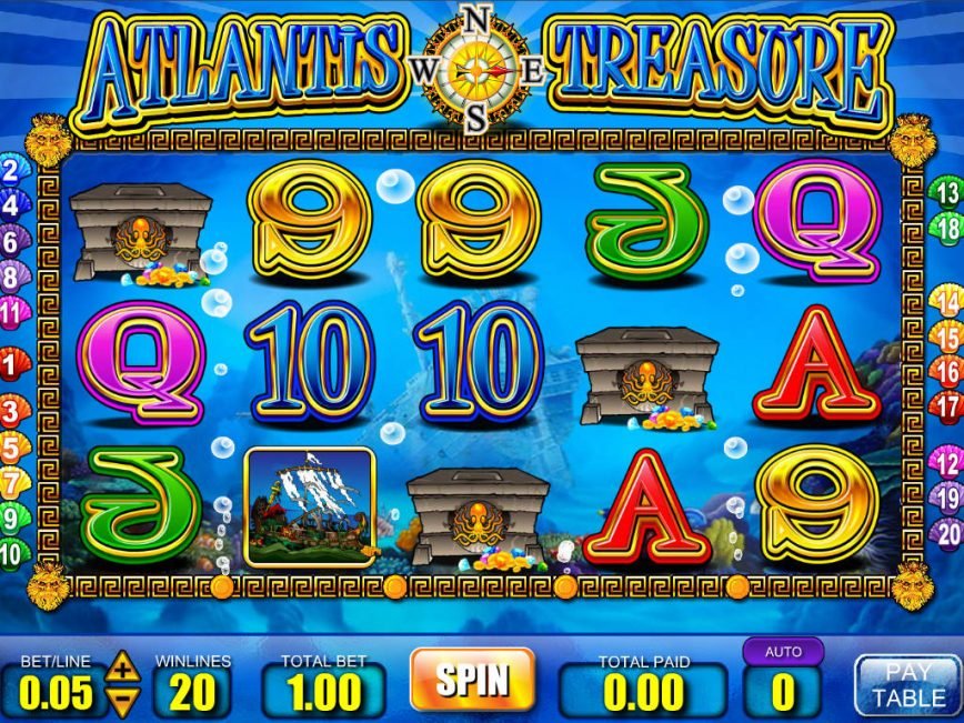 Casino online slot game Atlantis Treasure