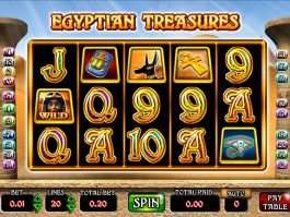 Spin casino slot game Egyptian Treasures