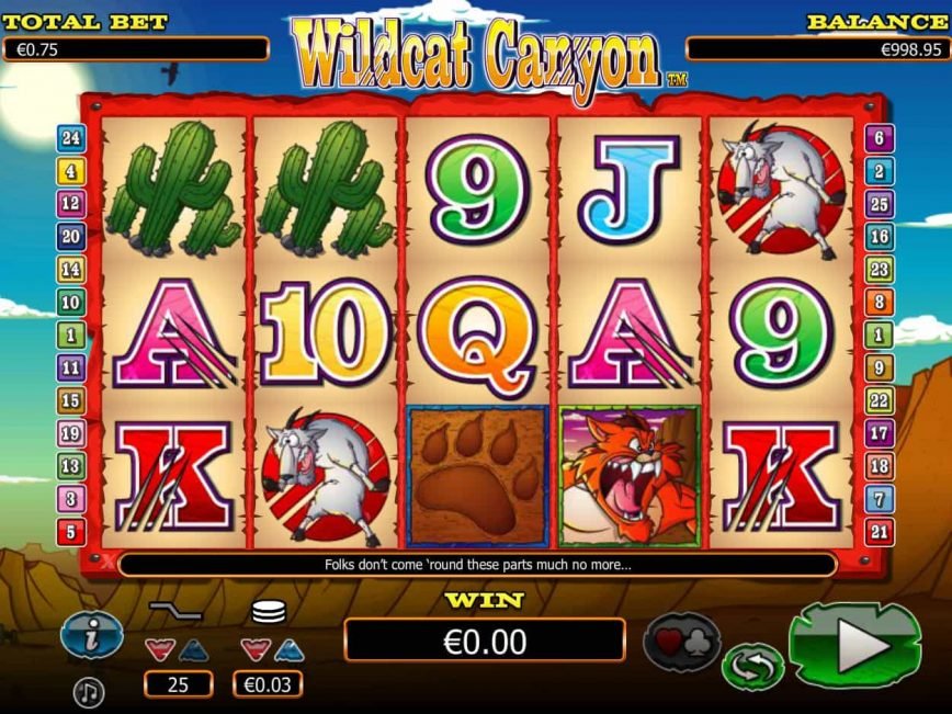 Online slot machine Wildcat Canyon for fun