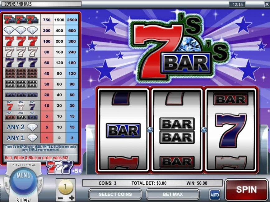 Picture of onilne free slot Sevens and Bars