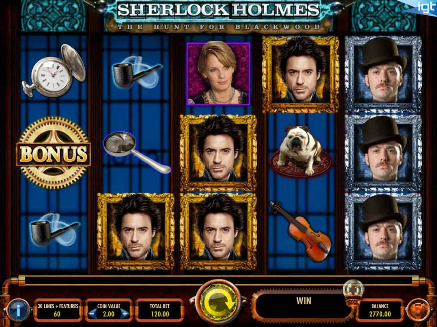 Casino slot game Sherlock Holmes for free