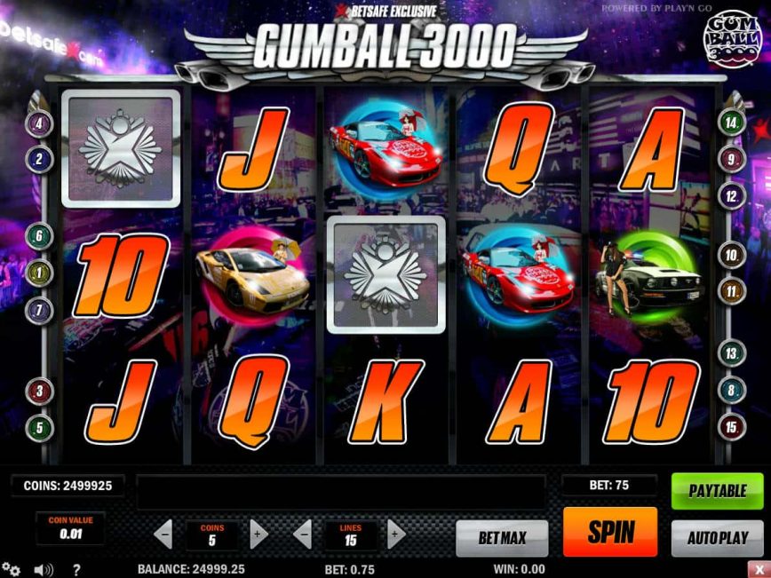 No deposit game Gumball 3000 for free