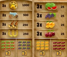 Paytable of Wild Jack slot game 