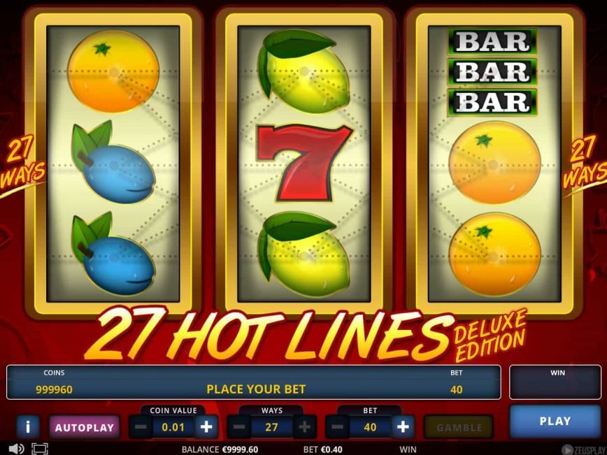 27 Hot Lines Deluxe Edition free casino slot game