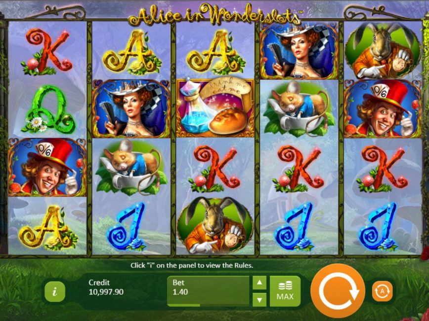 Alice in Wonderslots slot machine for fun