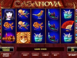 A picture of the online slot machine Casanova