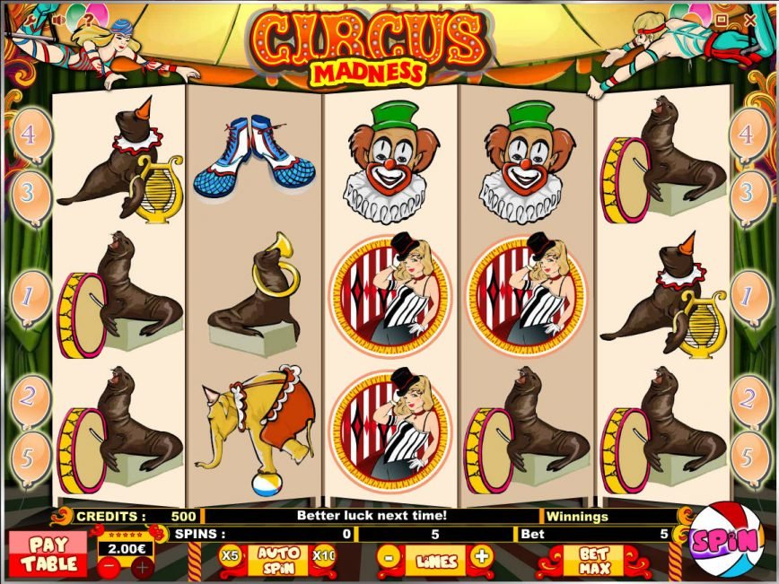 A picture of the slot machine Circus Madness