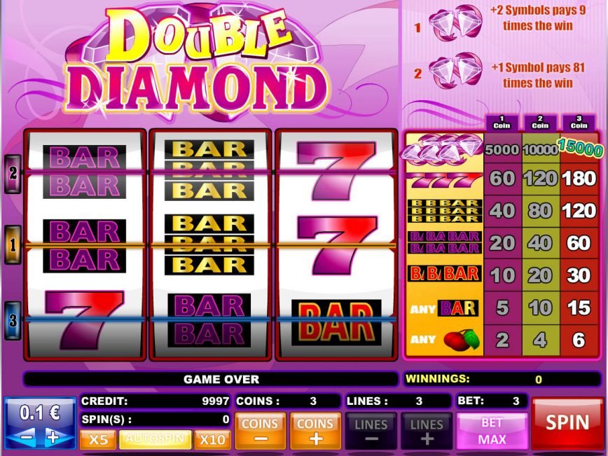 Play free slot game Double Diamond by iSoftbet