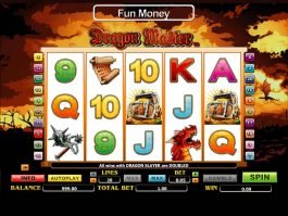 A picture of the online slot game Dragon Master
