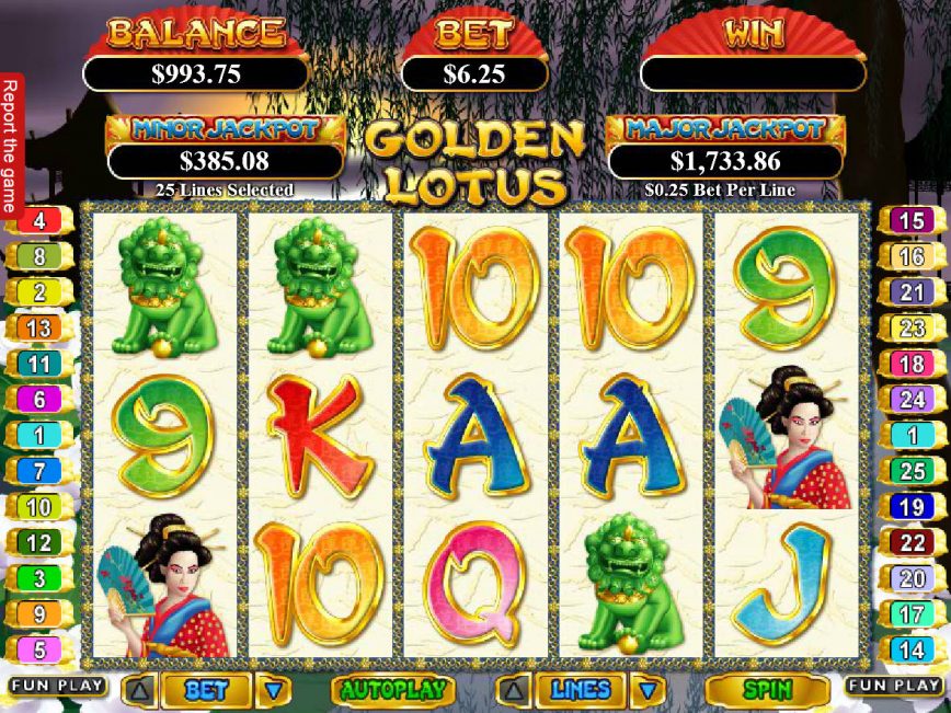 Online free game Golden Lotus by RTG