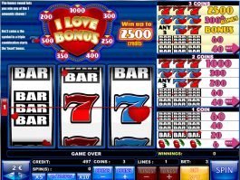 Spin casino slot machine I Love Bonus online