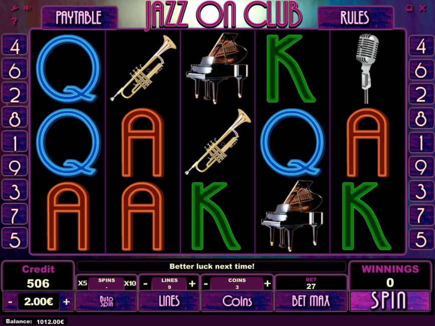 Play free slot machine for fun Jazz on Club