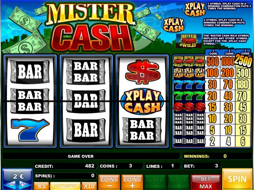 Spin online slot machine Mister Cash
