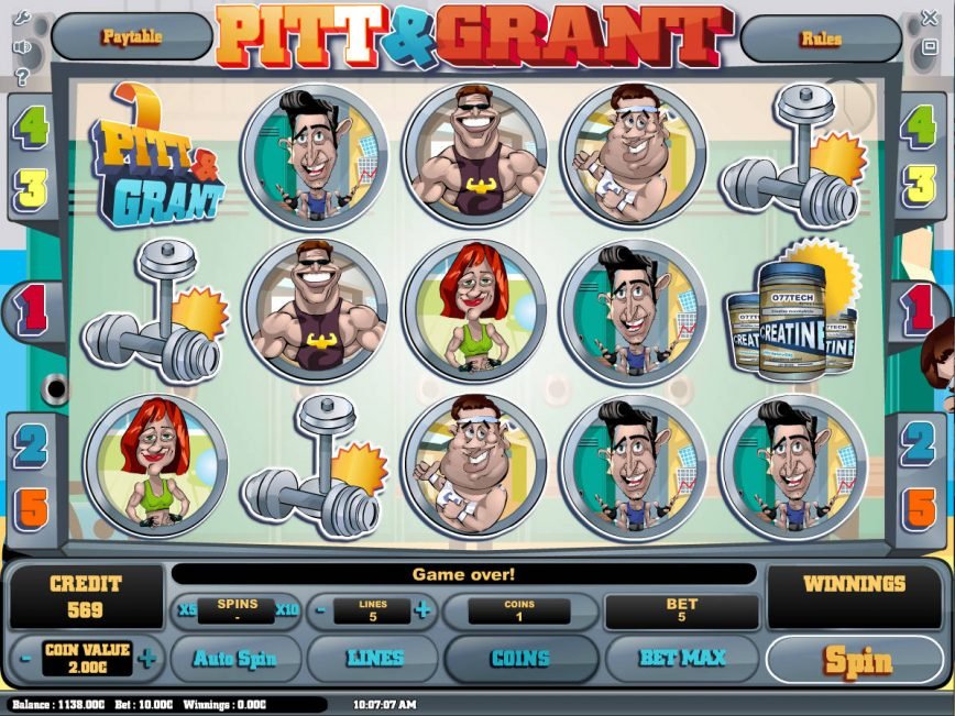 A picture of the slot machine Pitt and Grant