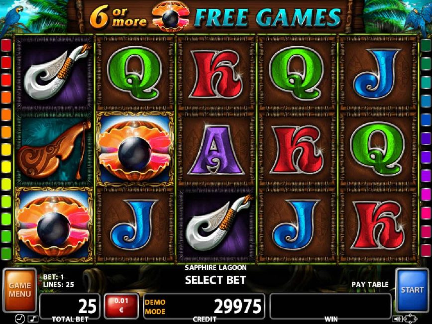Spin slot game Sapphire Lagoon online
