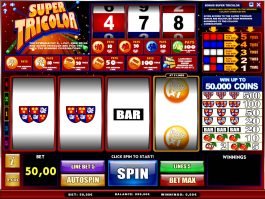 A picture of the slot game Super Tricolor online