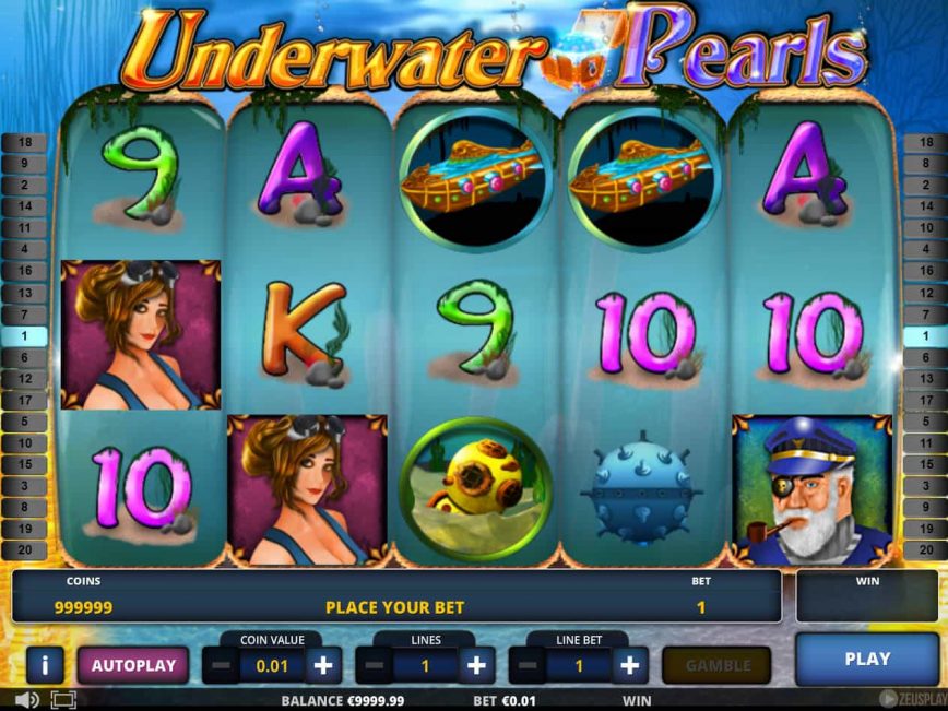 Play free slot machine Underwater Pearls